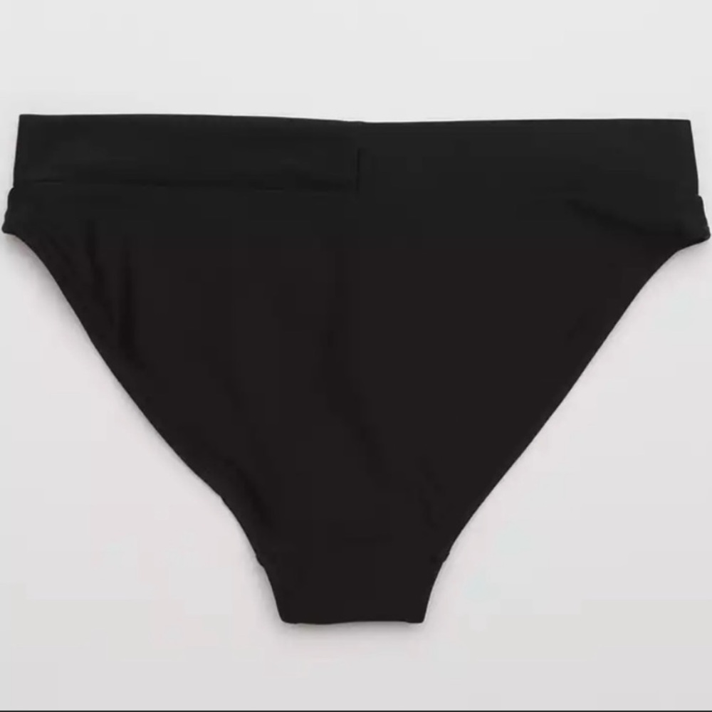 New With Tags Aerie Crossover Bikini Bottom Full Coverage Black Size Small